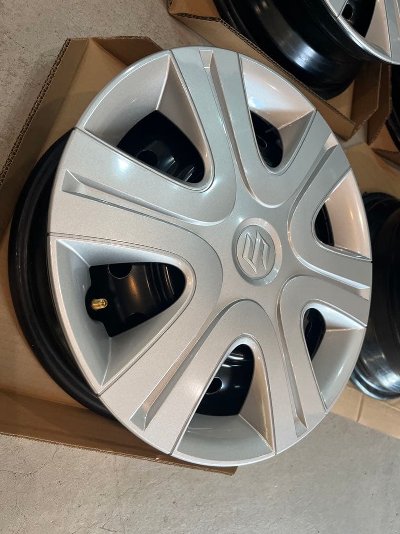 スズキ スペーシア14インチ 鉄 ホイール/キャップ 4枚セット