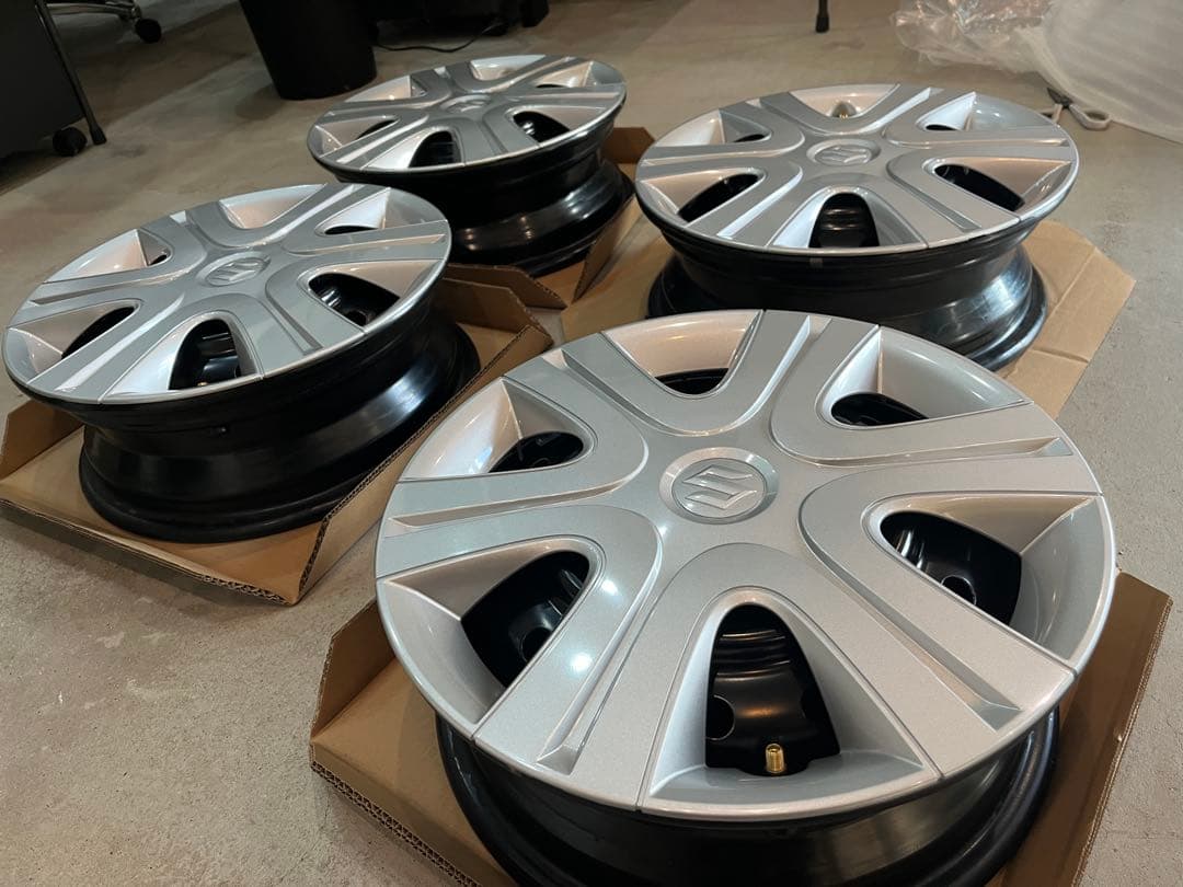 スズキ スペーシア14インチ 鉄 ホイール/キャップ 4枚セット