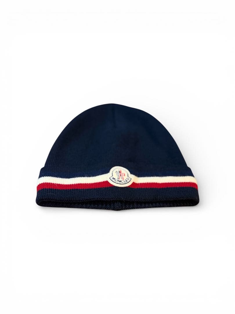MONCLER ネイビー ニット帽 メンズS レディースM モンクレール