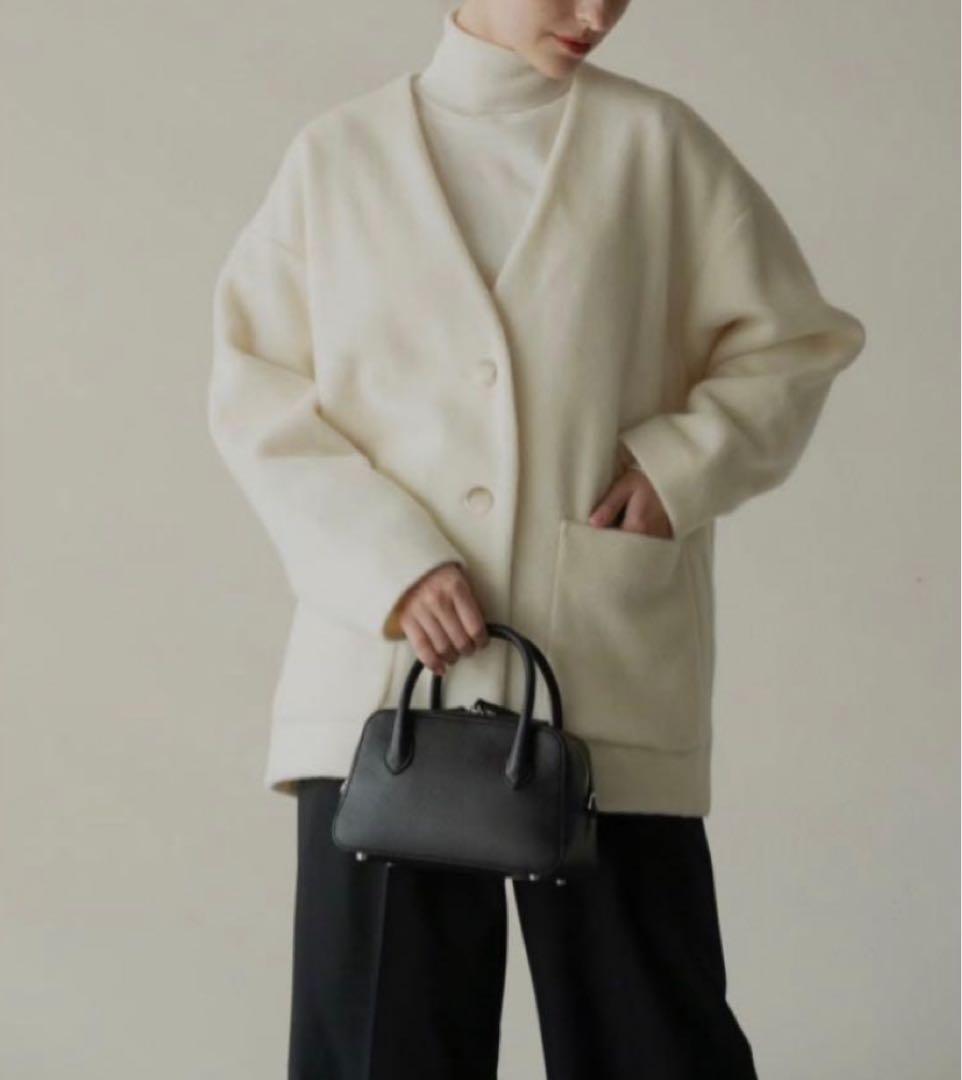 【未使用タグ付き】OHGA シャギーコーディガン　ホワイト