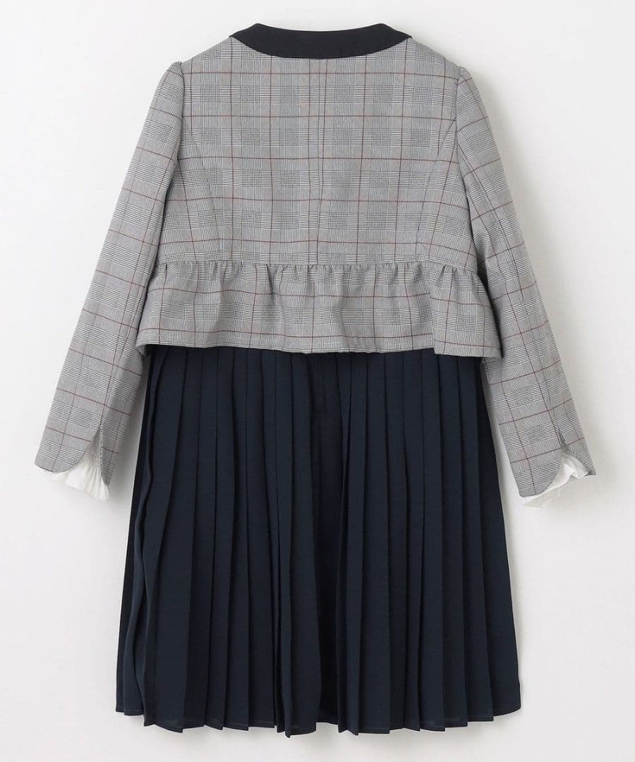 【新品タグ付き】組曲 グレンチェックジャケット&プリーツワンピースセット 110