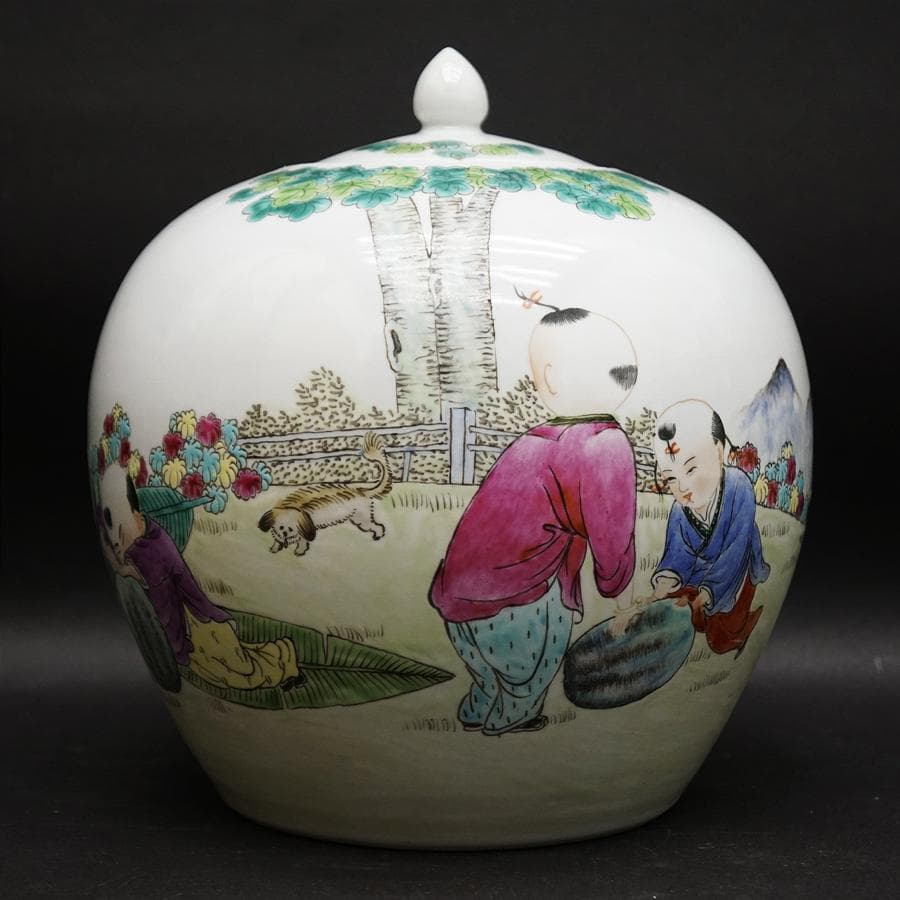 中国美術 中国古玩 蓋付飾壺 将軍罐 沈香壷 壷 唐物 時代 骨董 古美術品