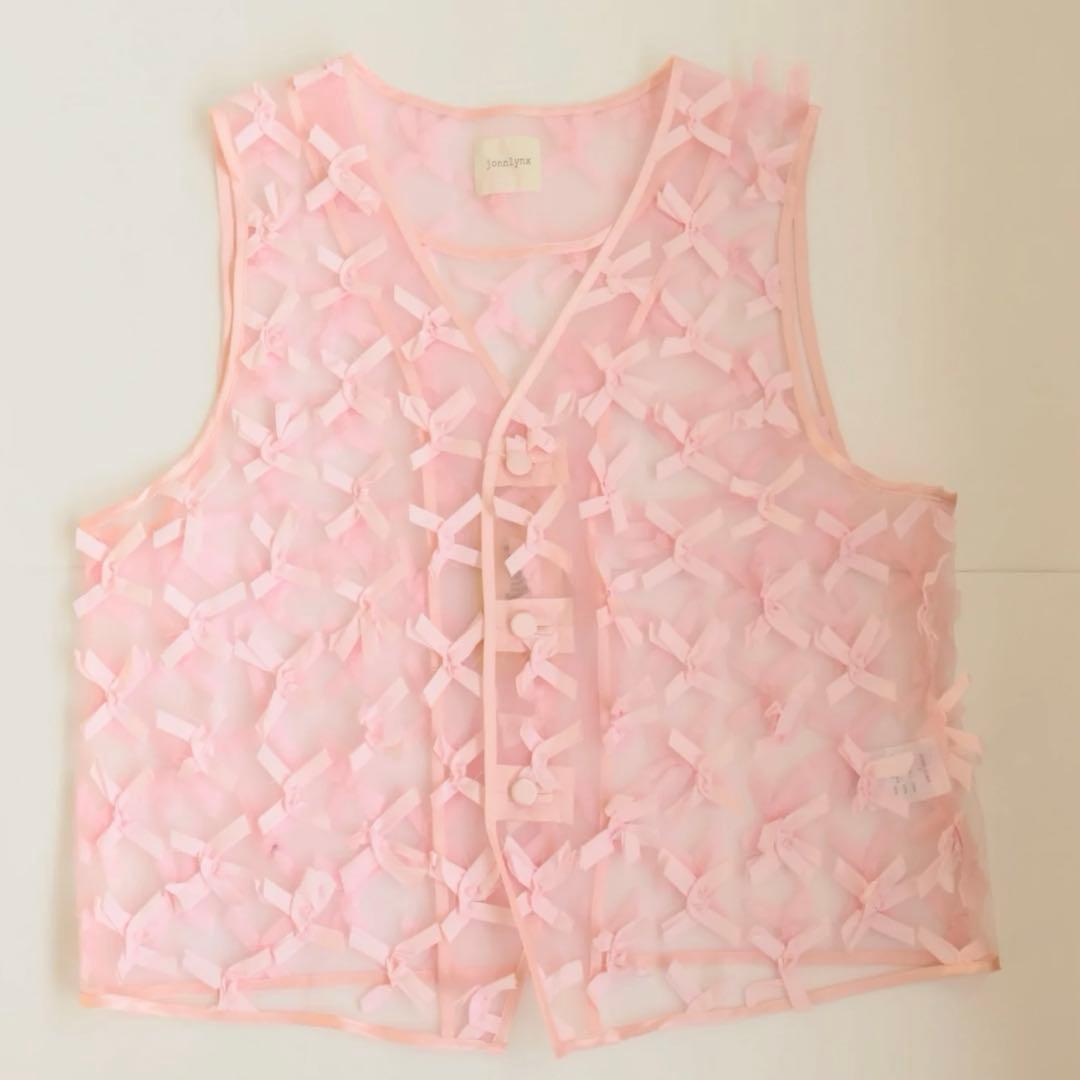 週末値下　jonnlynx ジョンリンクスribbon tulle gilet
