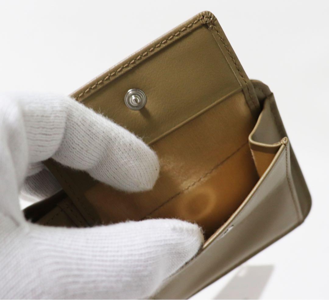 《アニエスベー》箱付新品 軽量 コットンレザーコンビ 2つ折り財布 ウォレット