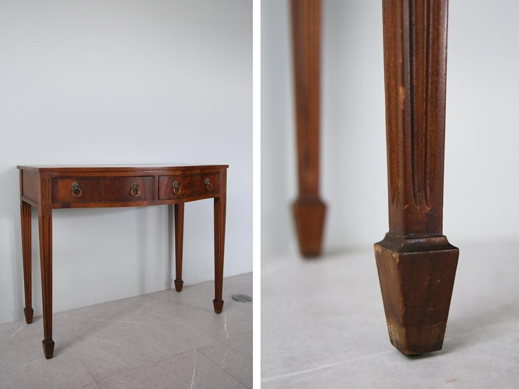 英国アンティーク古木デスク/作業台/勉強机/木製テーブル/オフィス(89-42)