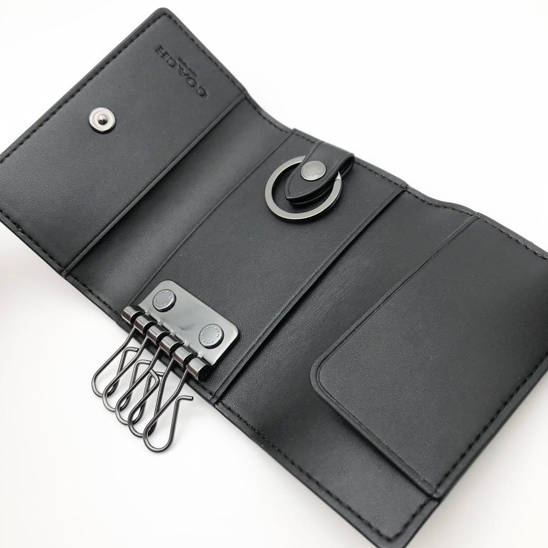 COACH ★大人気★ 5リング キーケース シグネチャー チャコール 新品