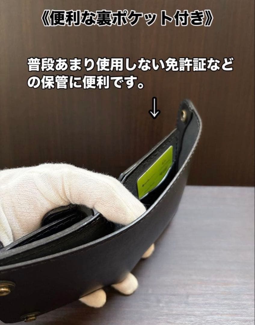 牛ヌメ革　ハンドメイド　折り財布　栃木レザー（サドルレザー）メンズ　ライダース