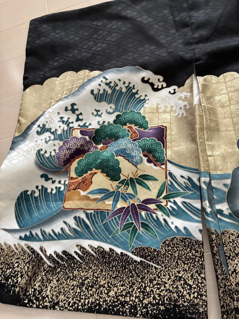 七五三 着物セット 波と鶴の柄