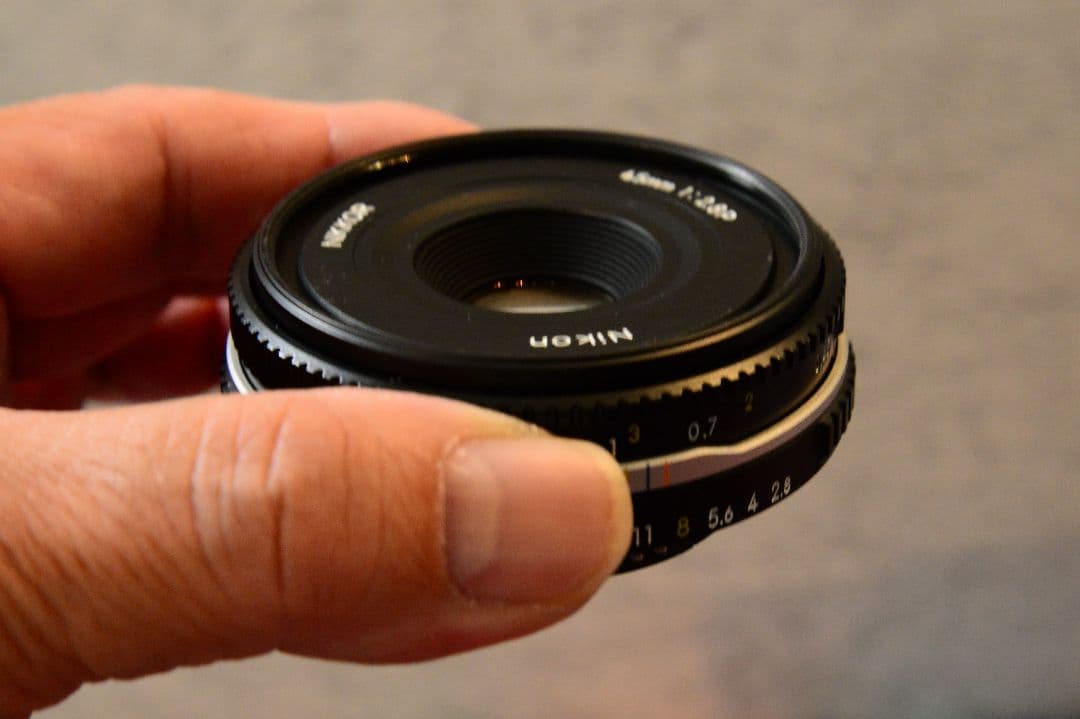 Nikkor45mm 2.8P (黒)純正フジツボフード クローズアップレンズ