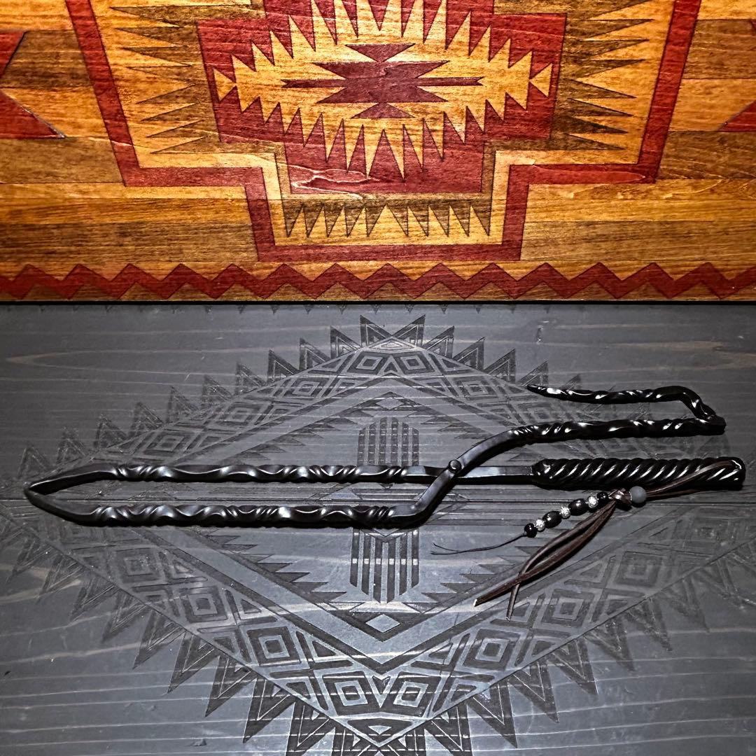 No.4 ツイスト薪ハサミ　火ハサミ　薪ハサミ　オリジナル薪ハサミ