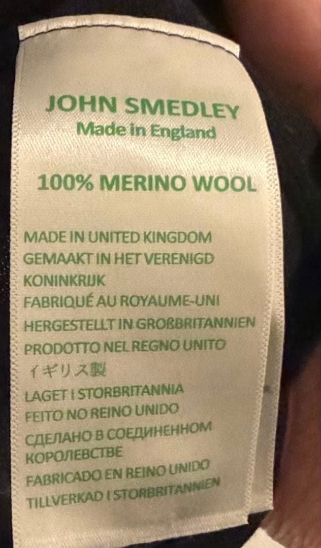 ジョンスメドレー　長袖ニットポロシャツ　黒　ブラック　メンズ　M