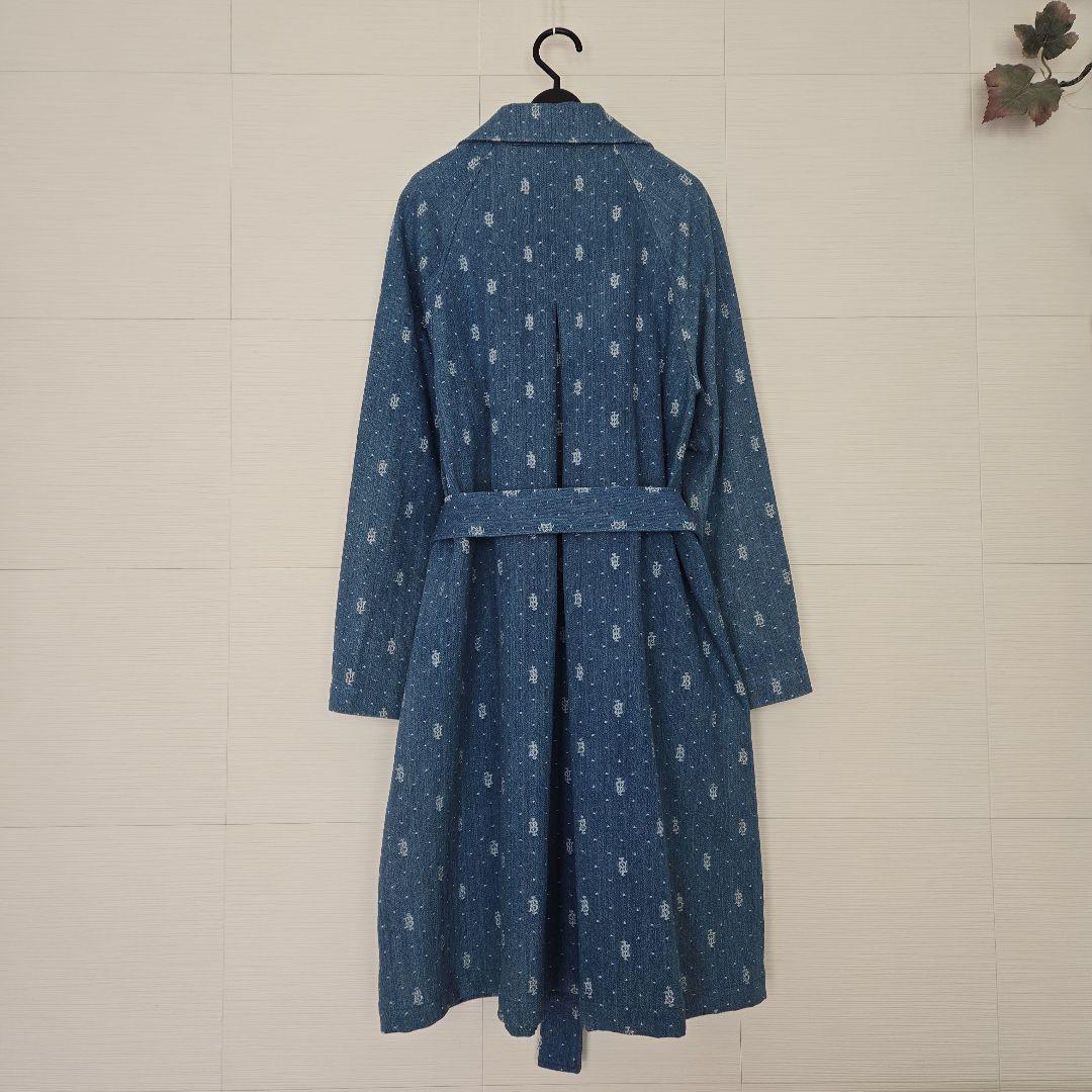 インゲボルグ　地模様織りデニムチェスターコート　インディゴ