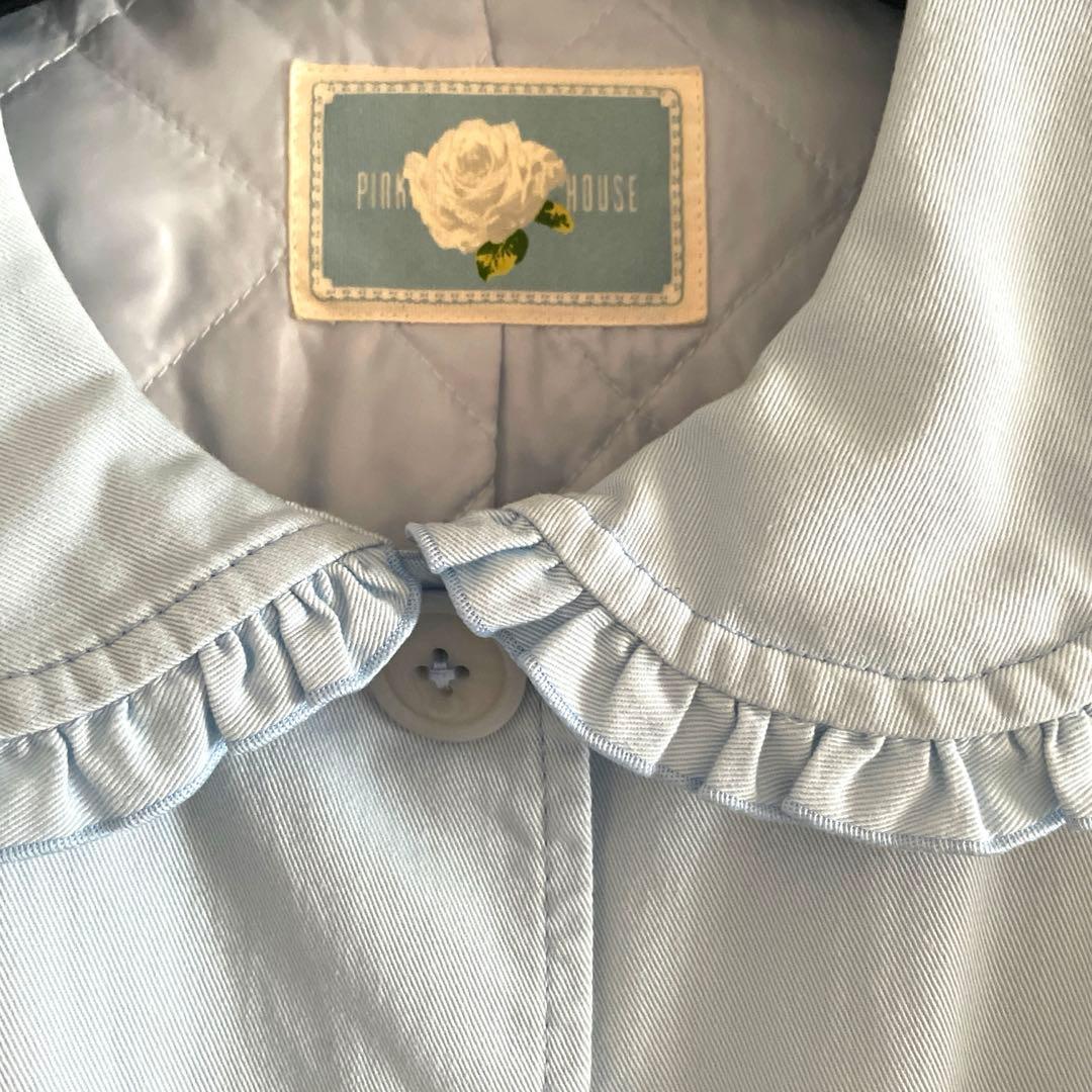 ♡ピンクハウス♡ ホワイトローズ　ロングコート　水色