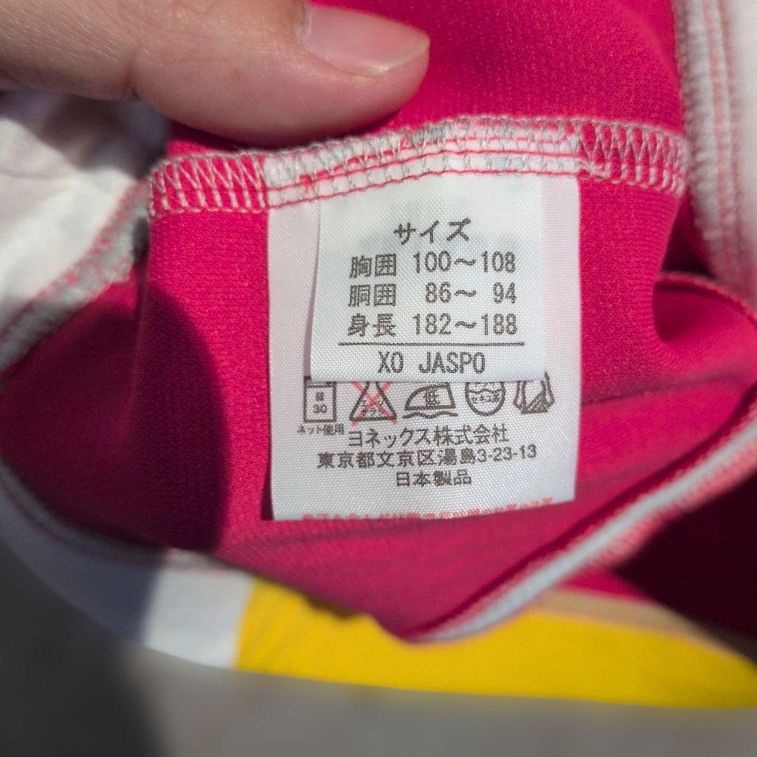 YONEX バドミントン日本代表　ピンクイエローシャツ XO