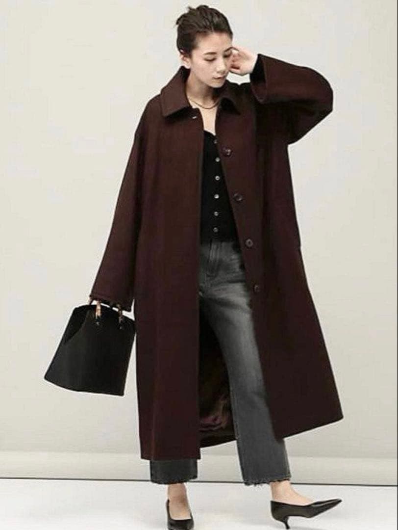 美品　カレンソロジー　ワイドスリーブロングコート　ブラウン