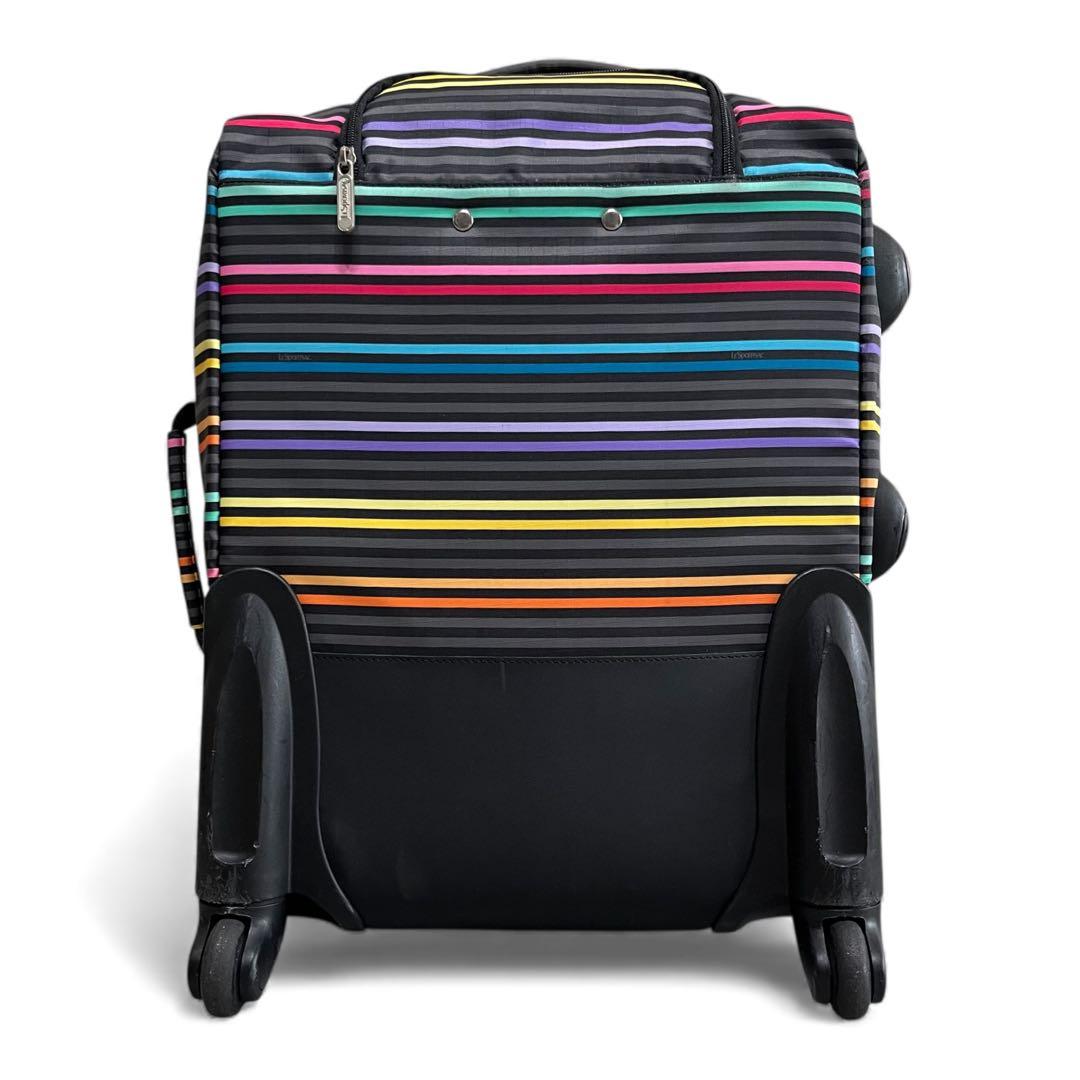 レア レスポートサック キャリーケース 4輪 マルチストライプ ブラック 旅行
