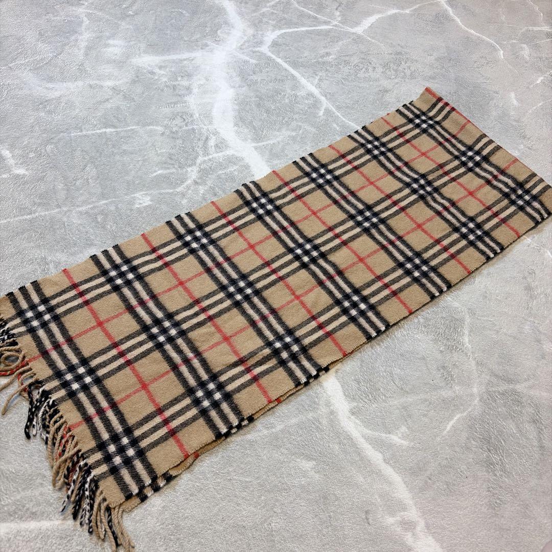 【美品】BURBERRY マフラー カシミヤ100% ノバチェック ベージュ