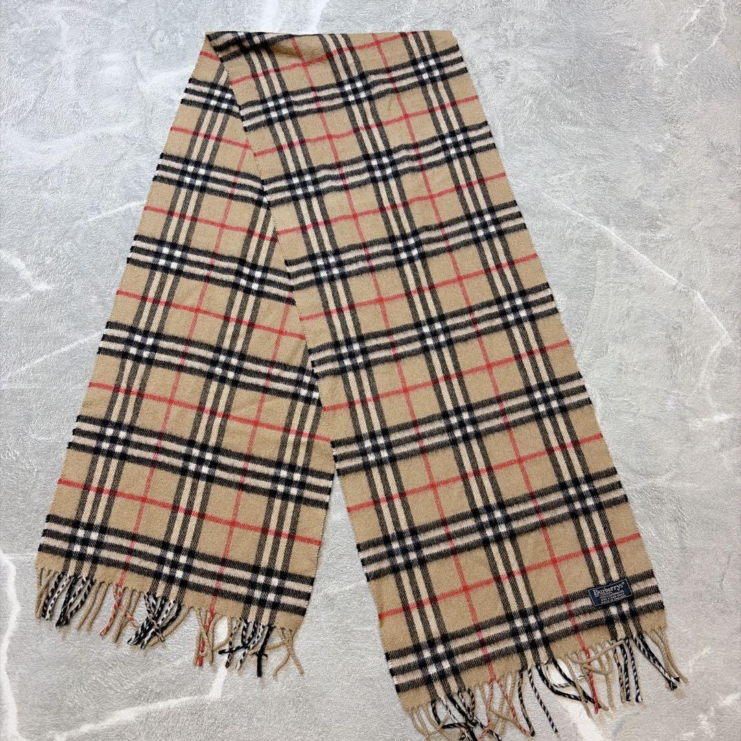【美品】BURBERRY マフラー カシミヤ100% ノバチェック ベージュ
