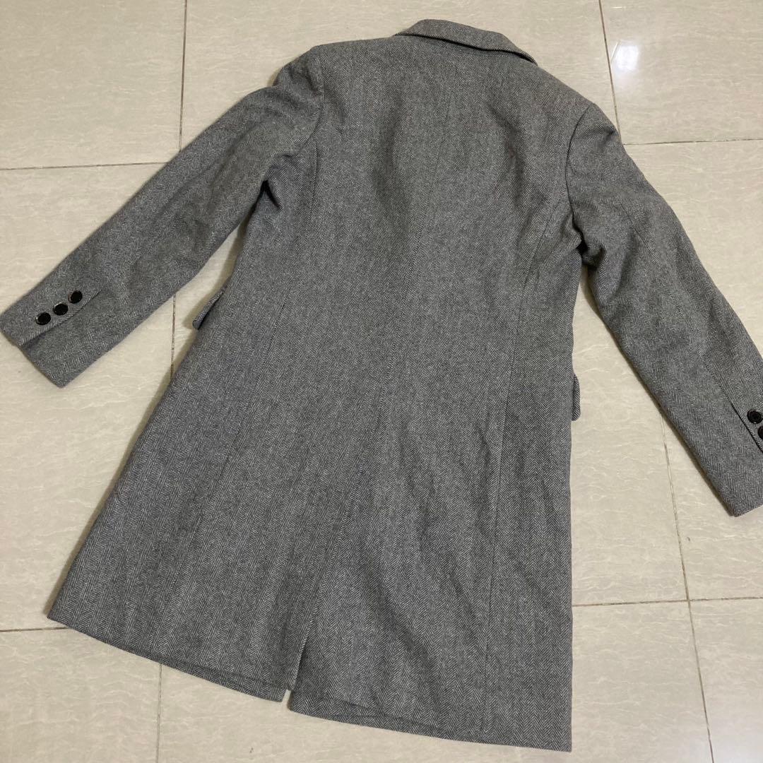アクアスキュータム　ウールコート　ヘリンボーン　8　アンゴラ混