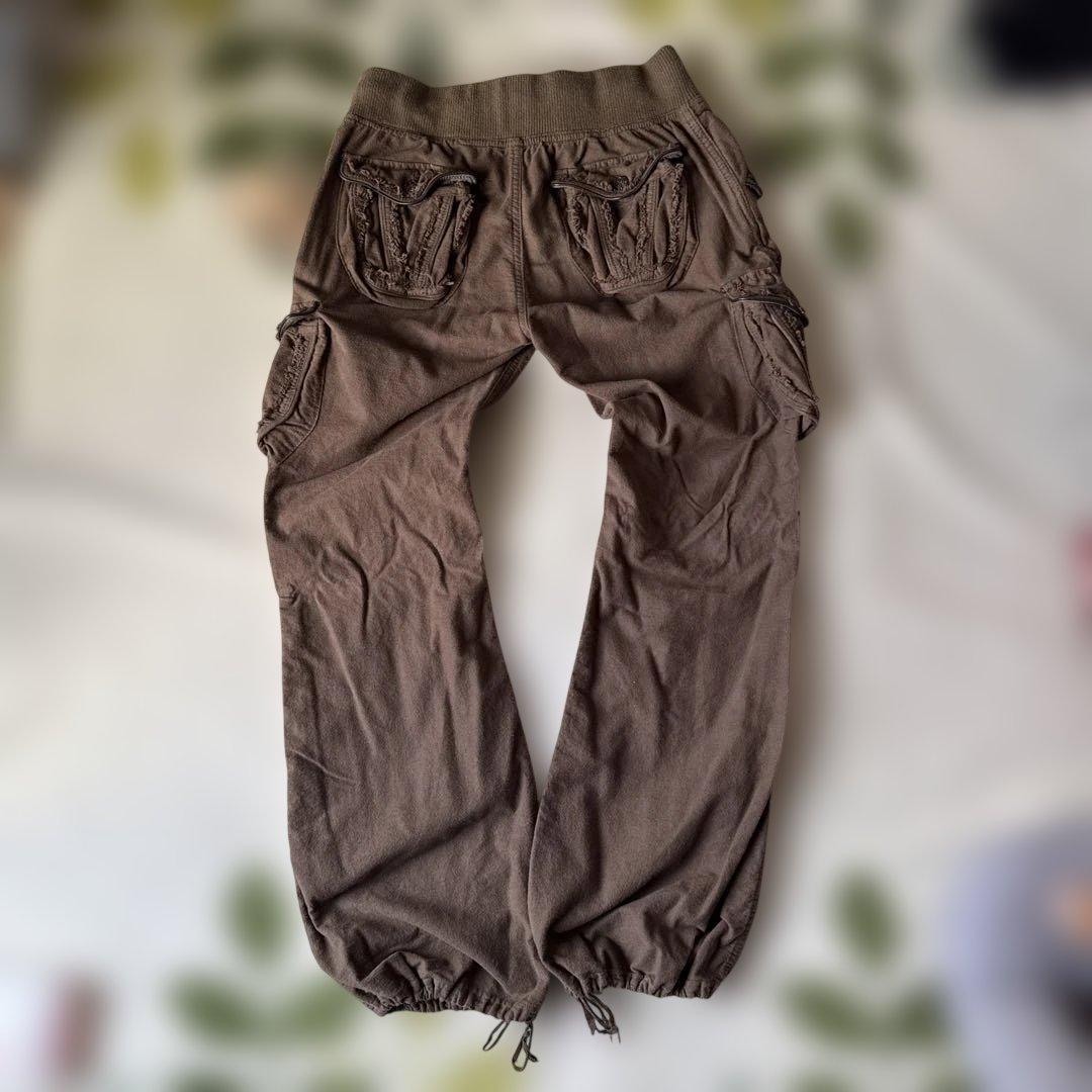 goa ゴア ワークパンツ カーゴパンツ リアルファー付き ブラウン系