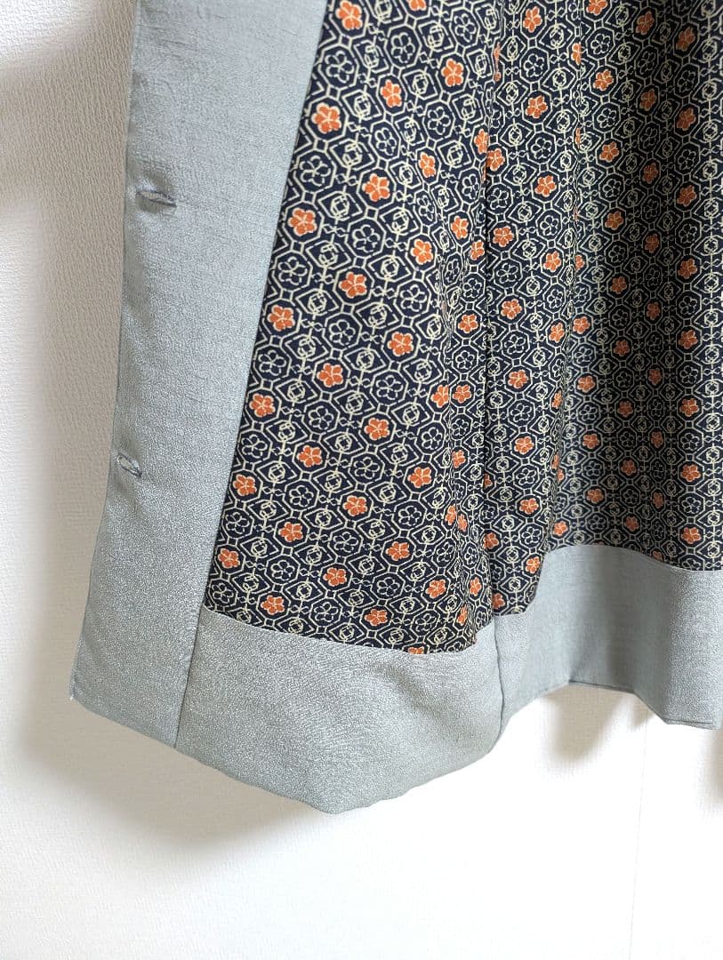 春コート 裏地付き 着物リメイク