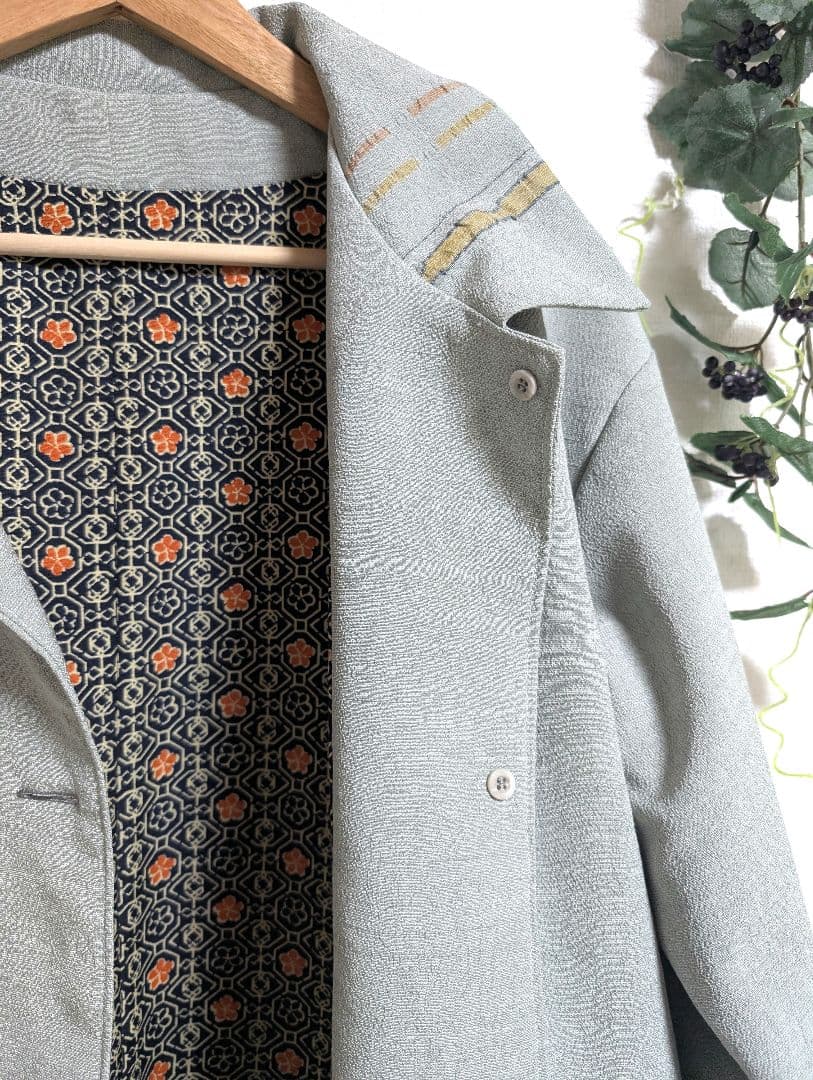 春コート 裏地付き 着物リメイク