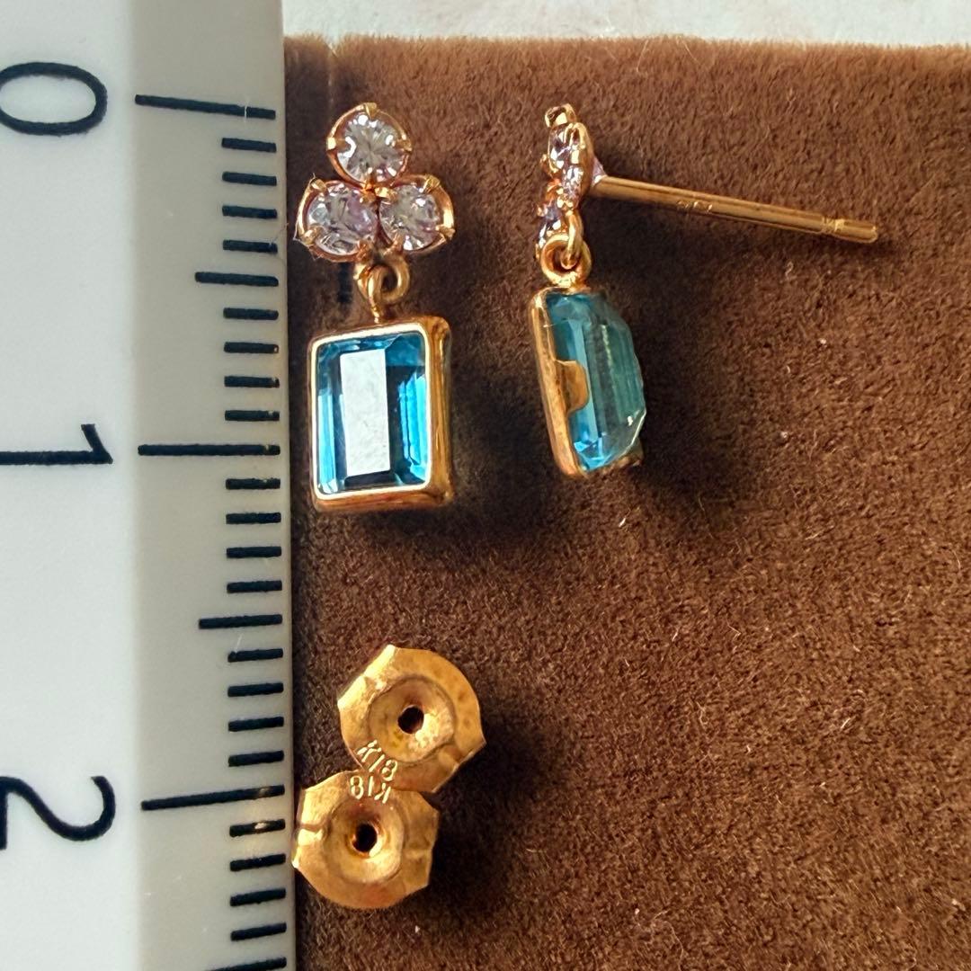 K18 フラワー　香水　モチーフ　ピアス　750 YG