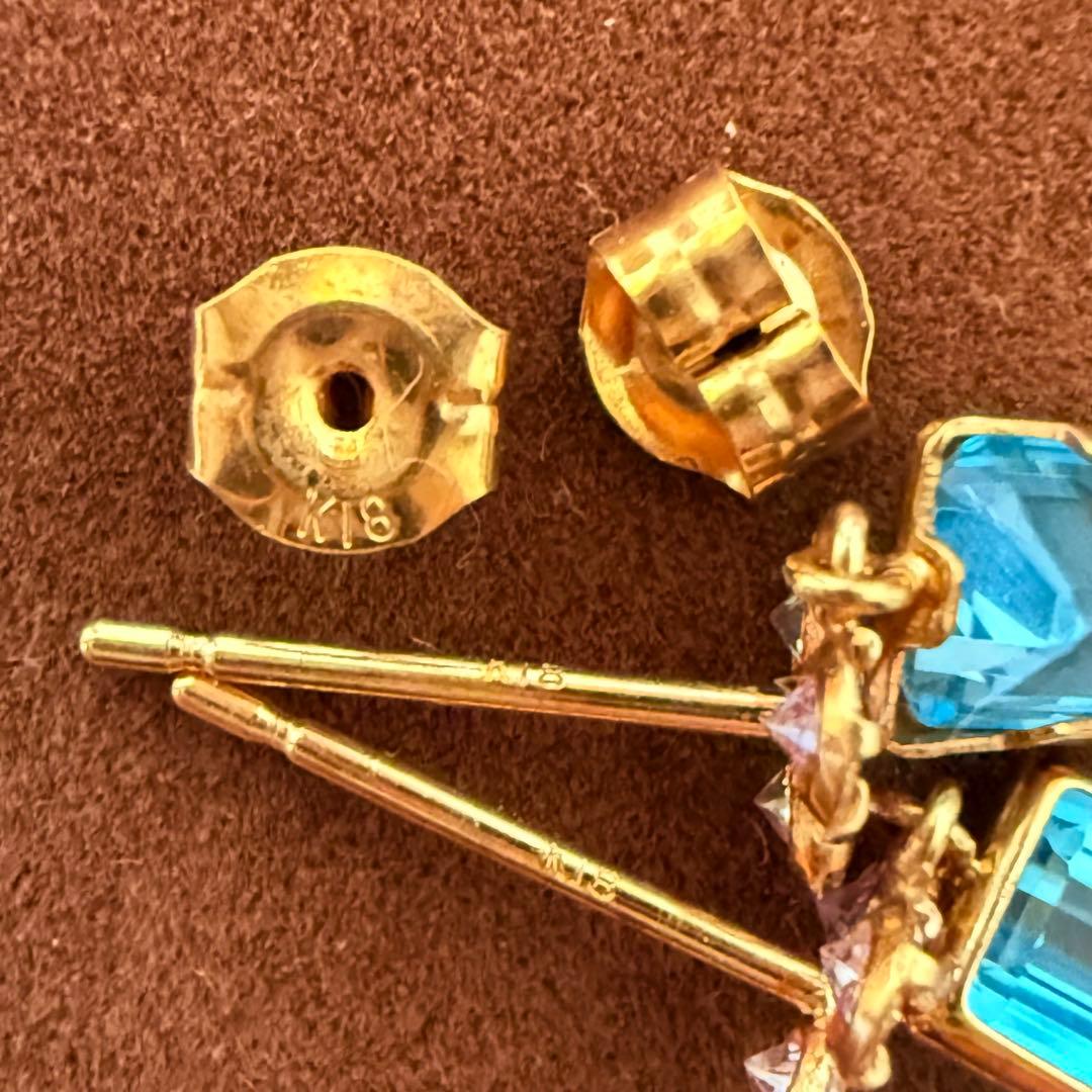 K18 フラワー　香水　モチーフ　ピアス　750 YG