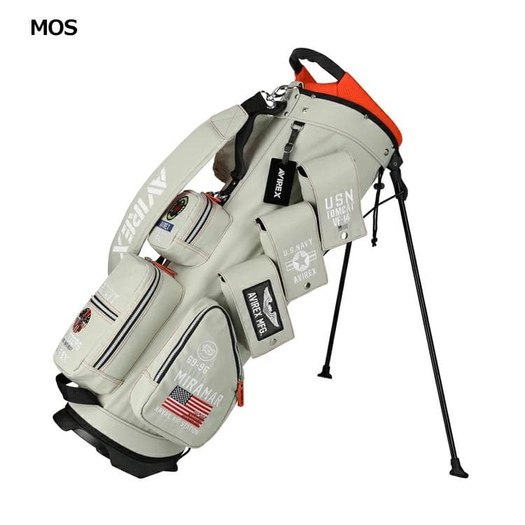 新品 AVIREX アヴィレックスゴルフ スタンド キャディバッグ モスグリーン