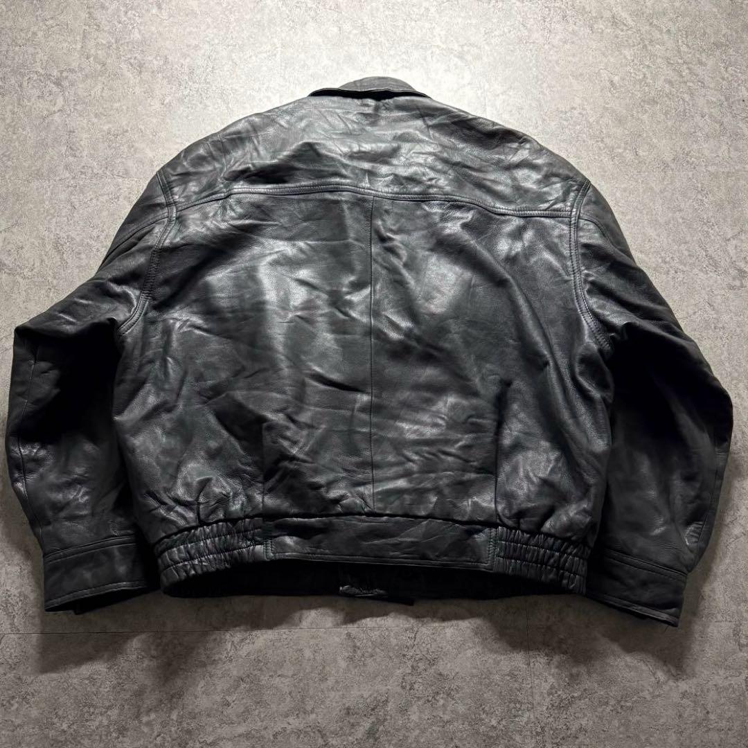 【80s vintage】フライトジャケット　A-2 ボンバー　本革　短丈　黒
