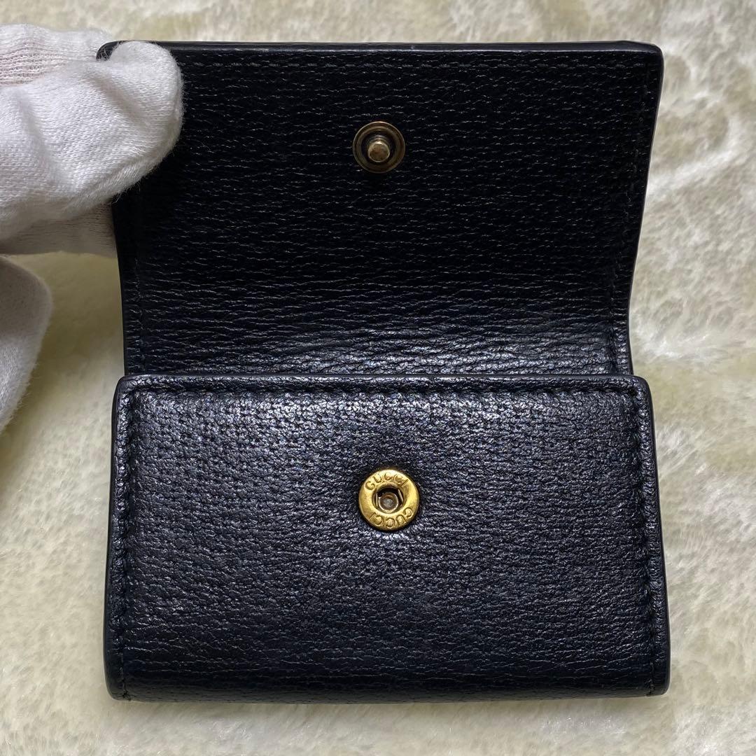 新品級✨グッチ　キーケース　アニマリエ　蜂　ビー　黒レザー　ゴールド金具