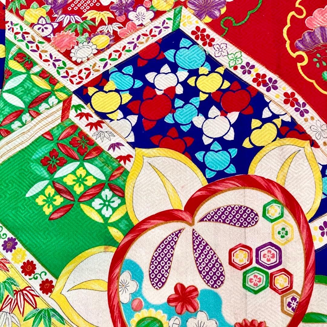 レトロ　アンティーク　女の子　子供着物　3歳　七五三　大正ロマン