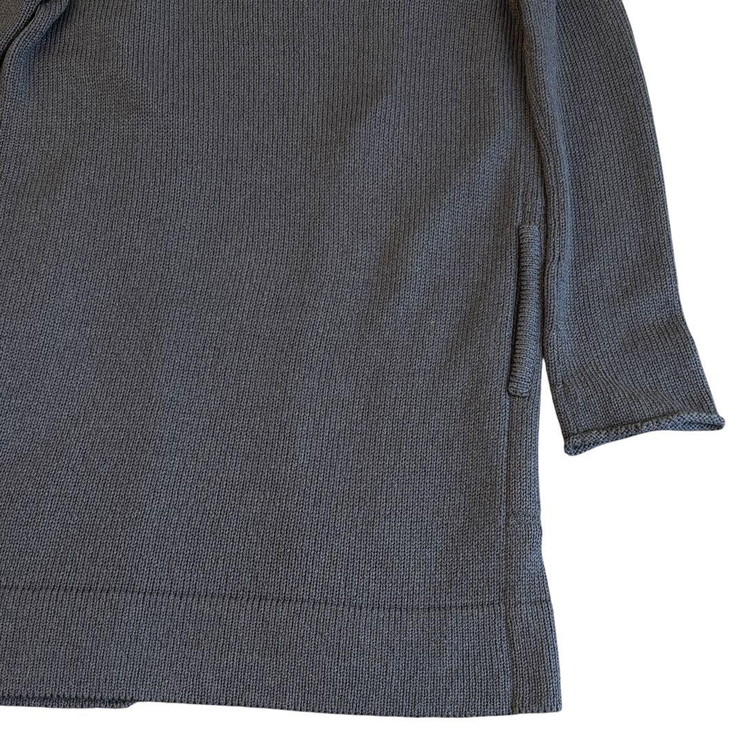 美品　FOXEY フォクシー フード付ロングニットコート グレー 日本製