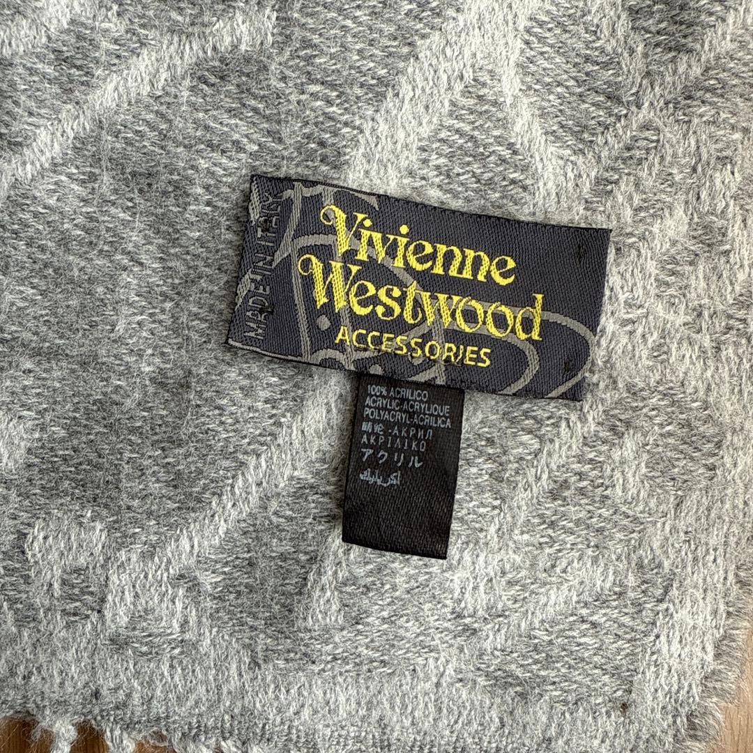 VivienneWestwood オーブ柄灰色マフラー リバーシブル