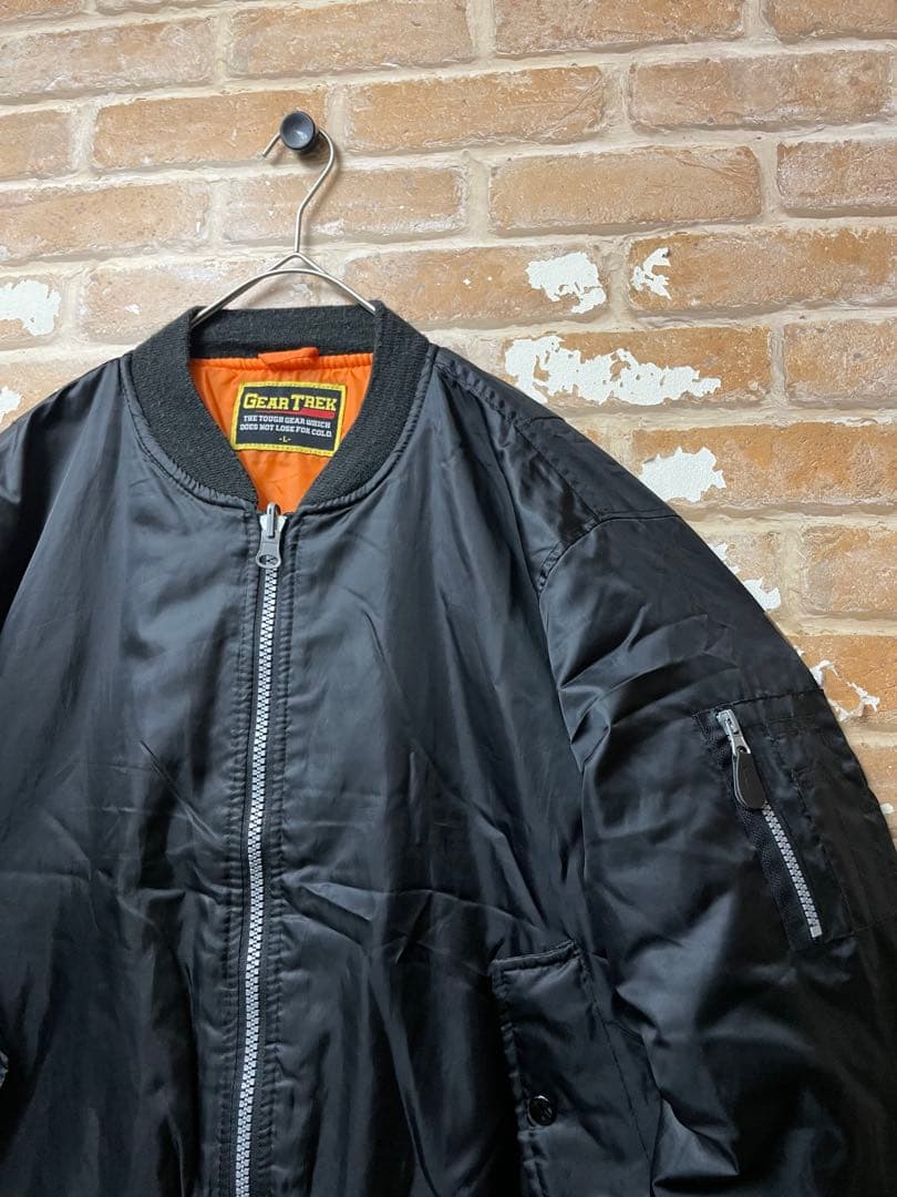 00s MA-1 フライトジャケット　ミリタリー　リバーシブル　黒　オレンジ