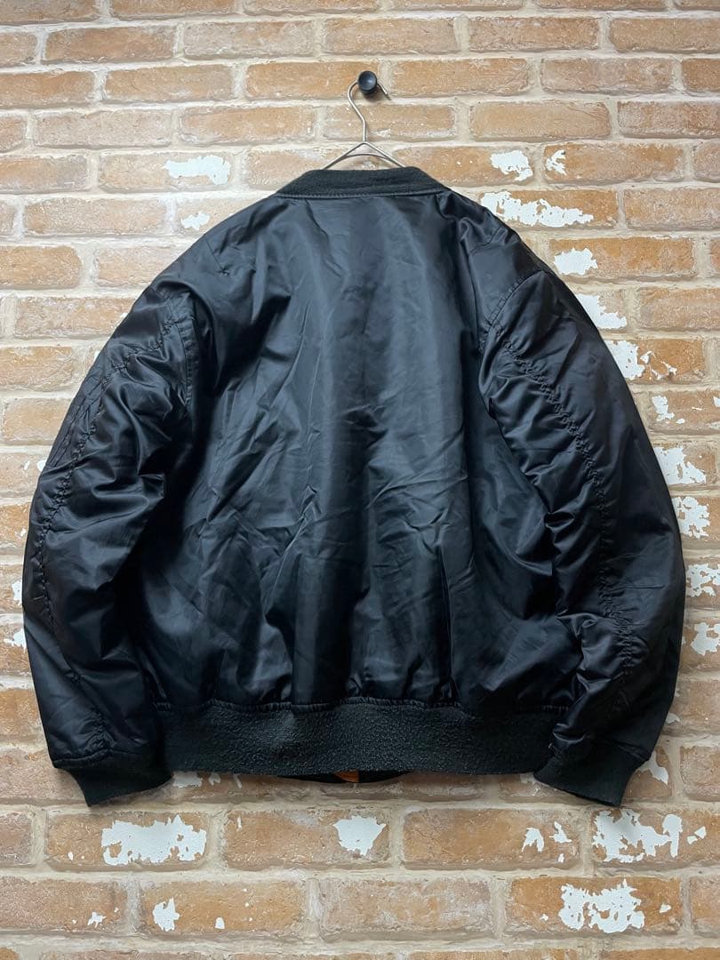 00s MA-1 フライトジャケット　ミリタリー　リバーシブル　黒　オレンジ
