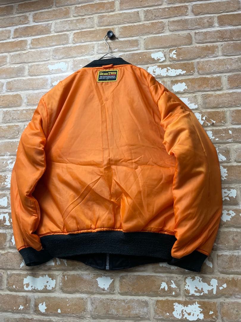 00s MA-1 フライトジャケット　ミリタリー　リバーシブル　黒　オレンジ