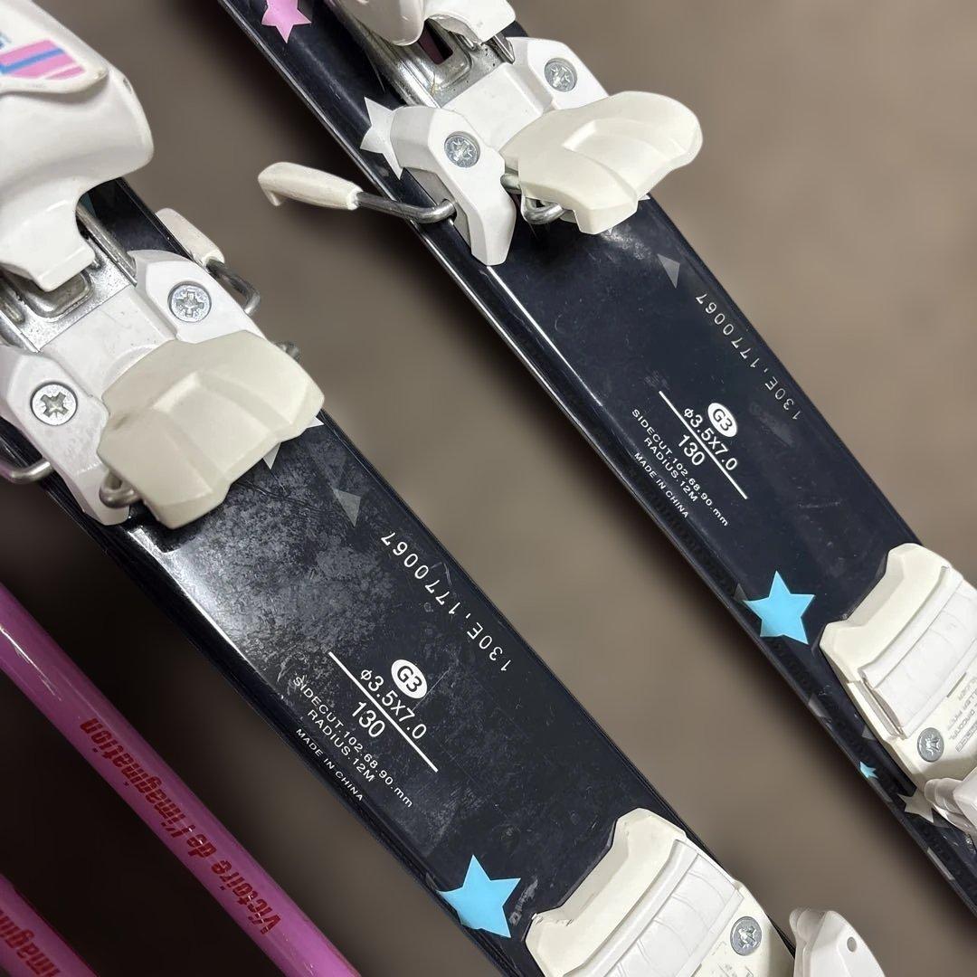 スキーセット ピンク ブラック130センチ　ブーツ24センチ