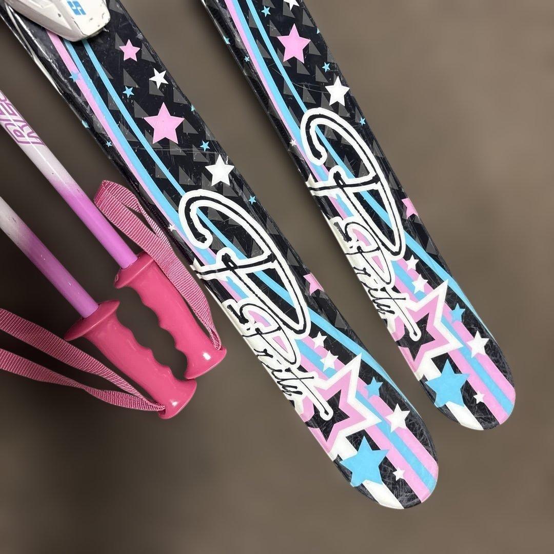 スキーセット ピンク ブラック130センチ　ブーツ24センチ