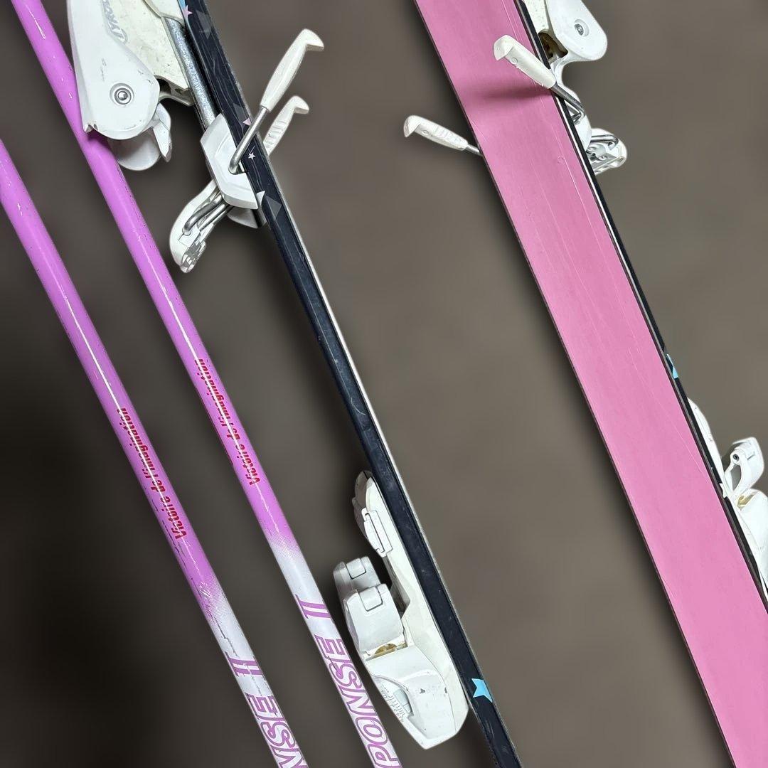 スキーセット ピンク ブラック130センチ　ブーツ24センチ