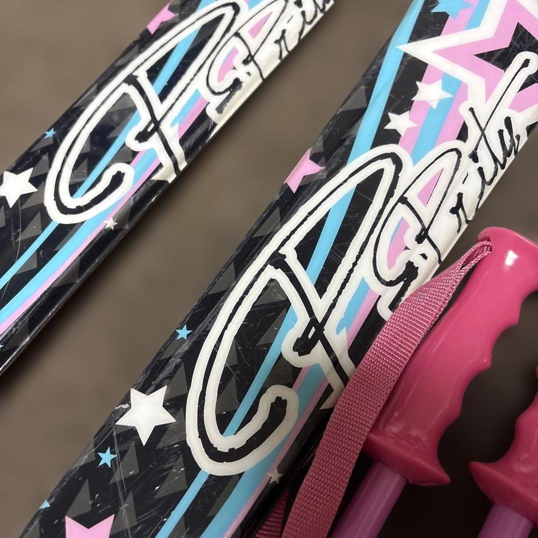 スキーセット ピンク ブラック130センチ　ブーツ24センチ