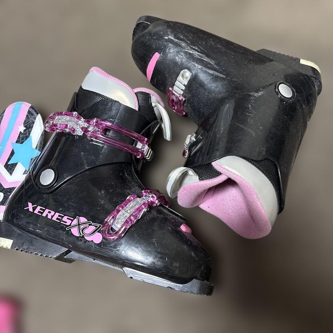 スキーセット ピンク ブラック130センチ　ブーツ24センチ