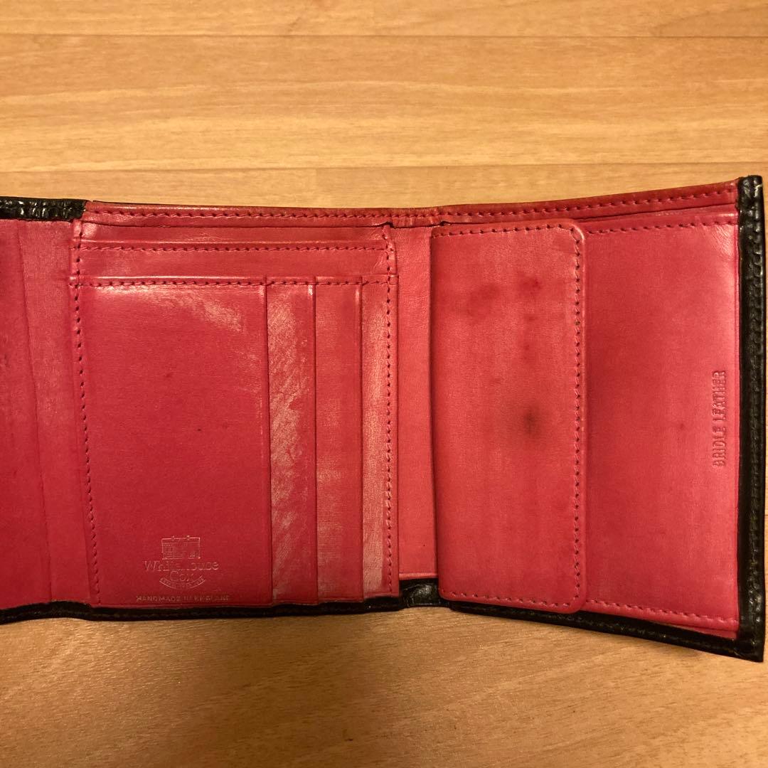 Whitehouse Cox 二つ折り財布 ブラック／PINK