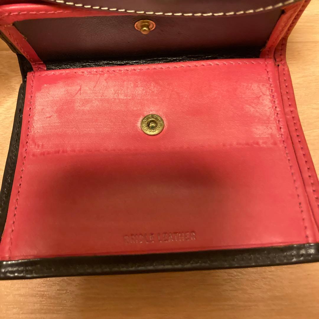 Whitehouse Cox 二つ折り財布 ブラック／PINK