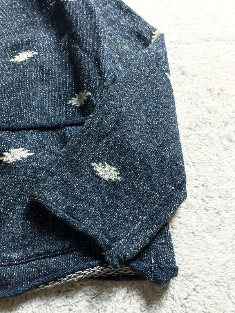 【45R】45rpm ジャカードの908馬比古 総柄 インディゴスウェット 4