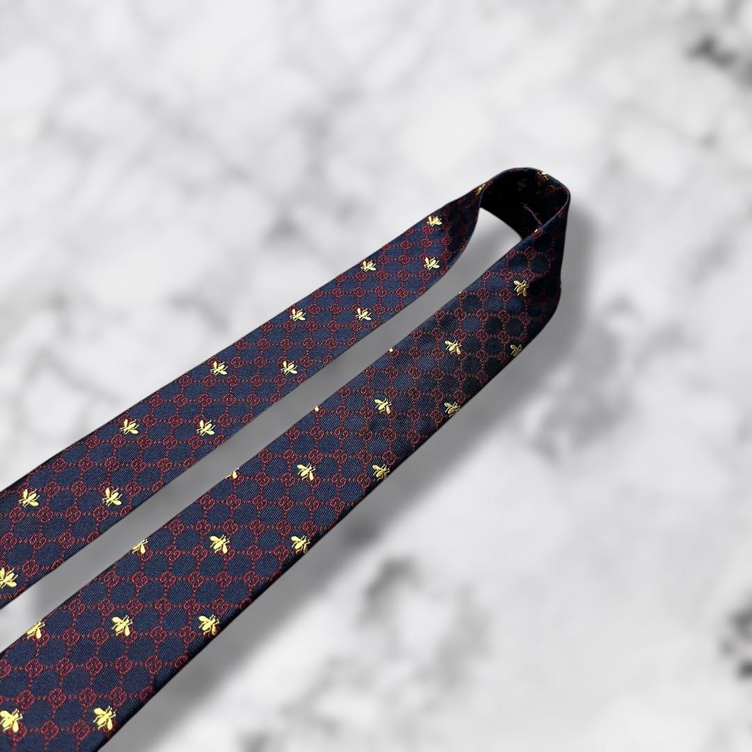 【超希少】 グッチ ネクタイ GG インターロッキング 蜂 Bee 現行タグ