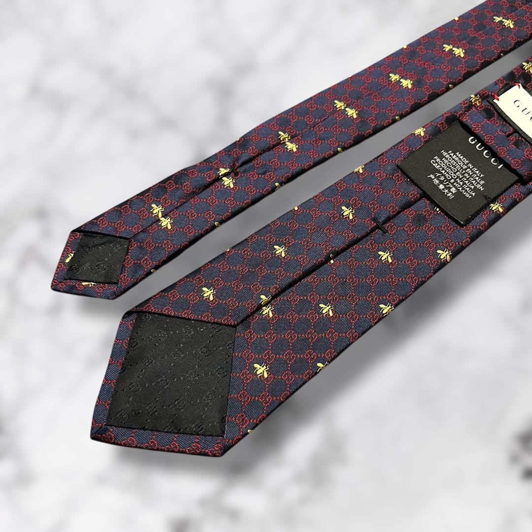 【超希少】 グッチ ネクタイ GG インターロッキング 蜂 Bee 現行タグ