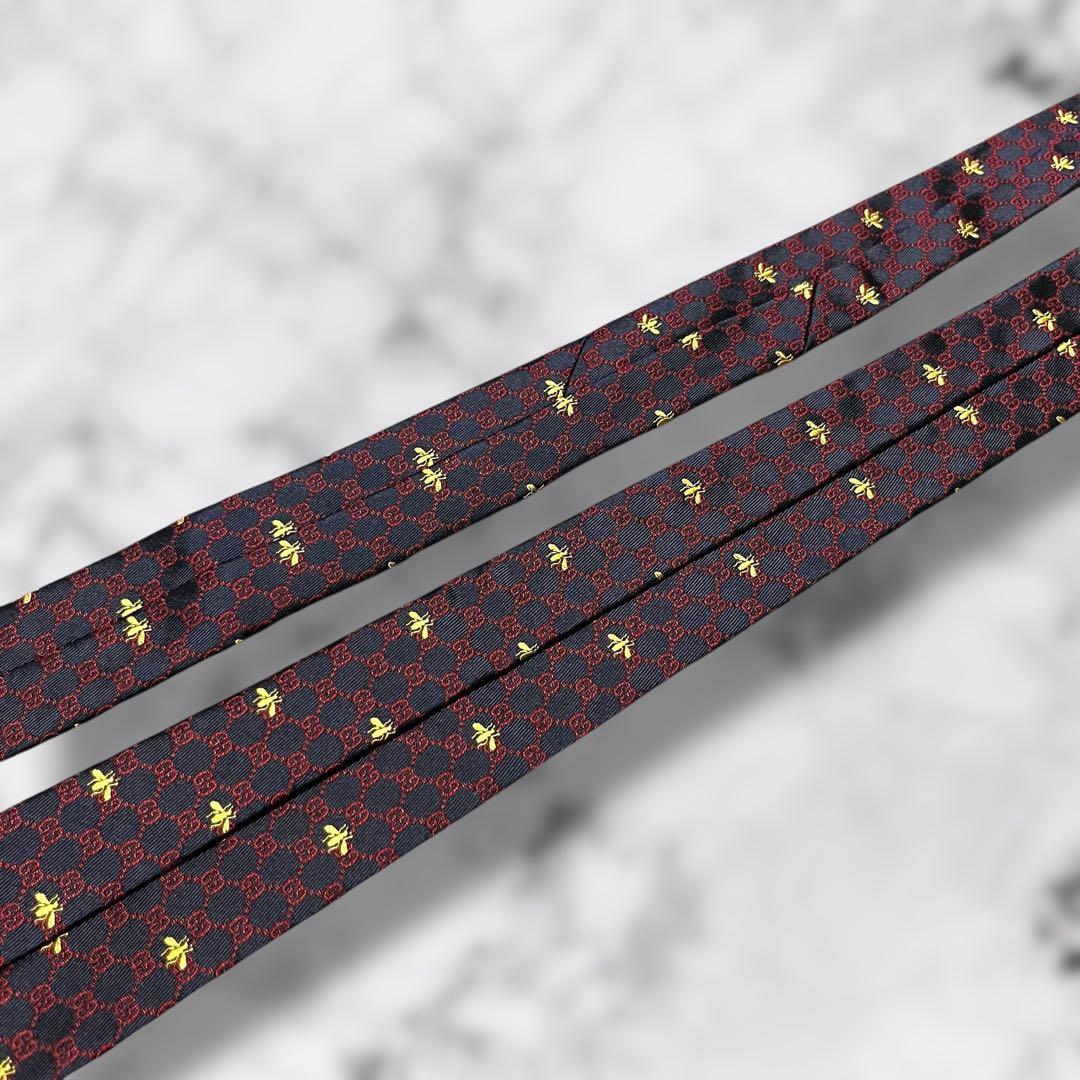 【超希少】 グッチ ネクタイ GG インターロッキング 蜂 Bee 現行タグ