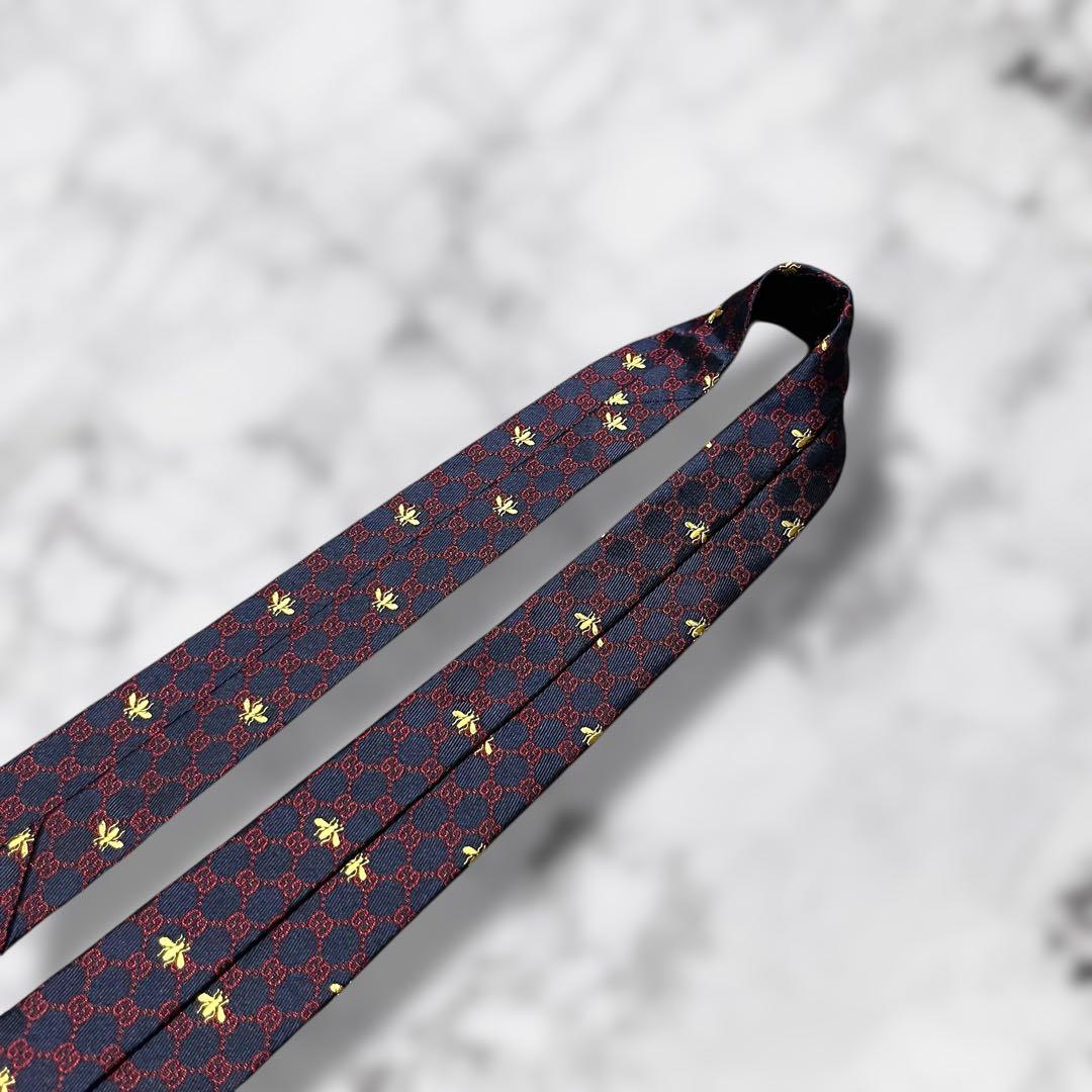 【超希少】 グッチ ネクタイ GG インターロッキング 蜂 Bee 現行タグ