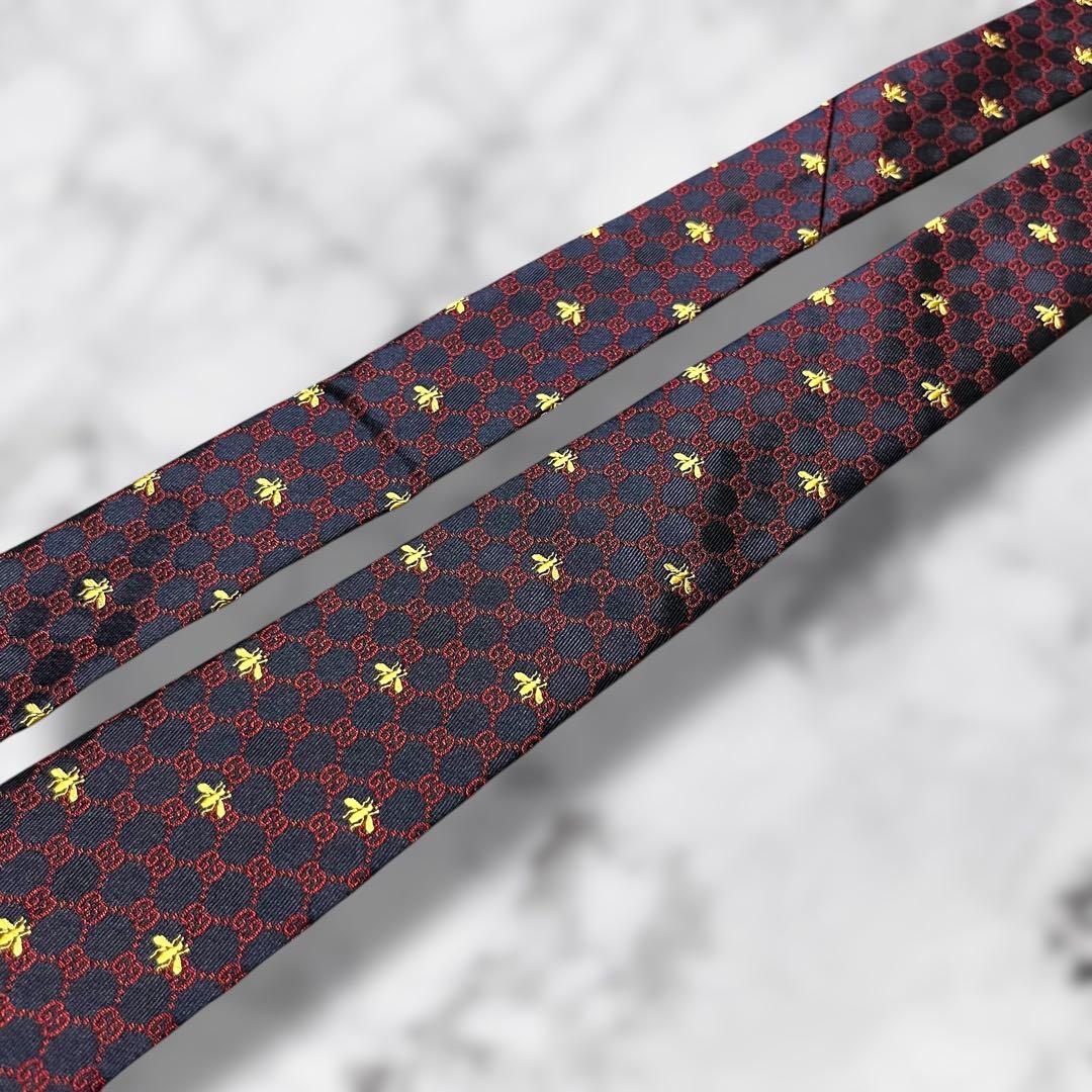 【超希少】 グッチ ネクタイ GG インターロッキング 蜂 Bee 現行タグ